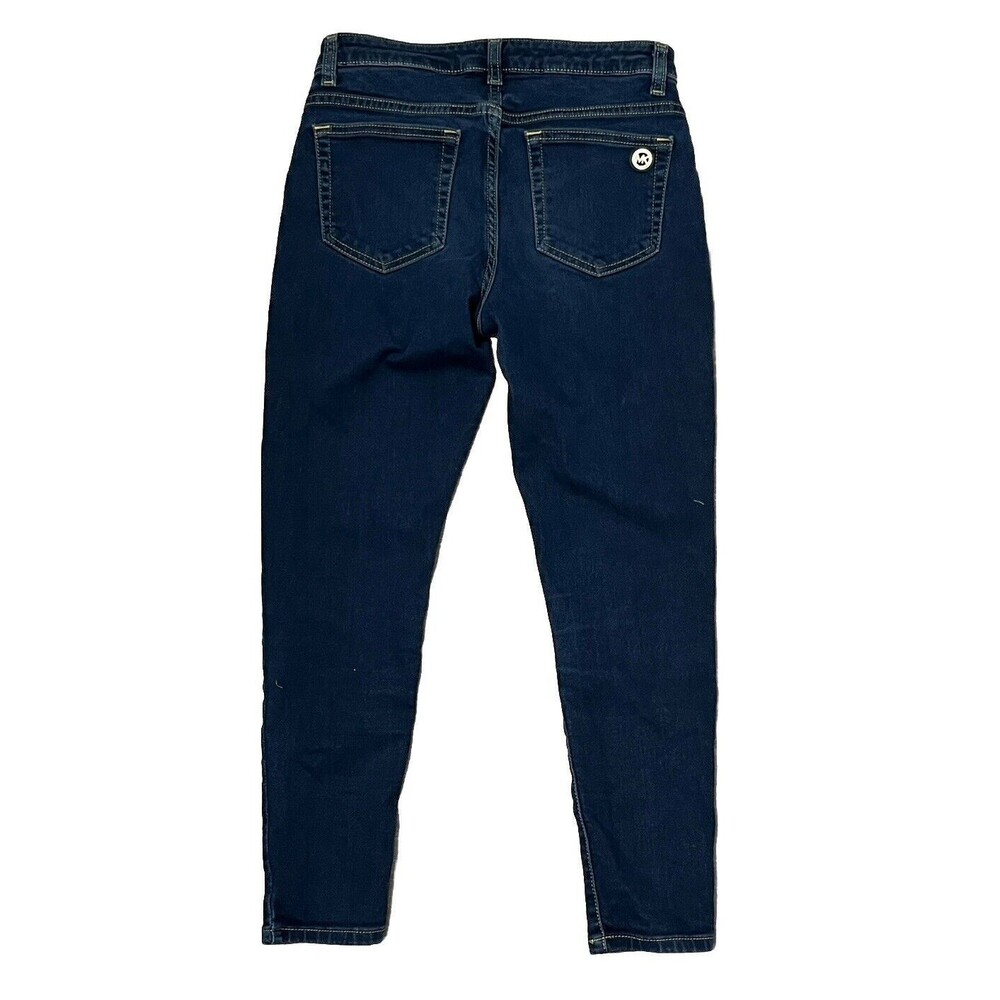 MK Michael Kors Izzy Cropped Skinny Jeans Size 4 Dark Wash Minimalist Denim